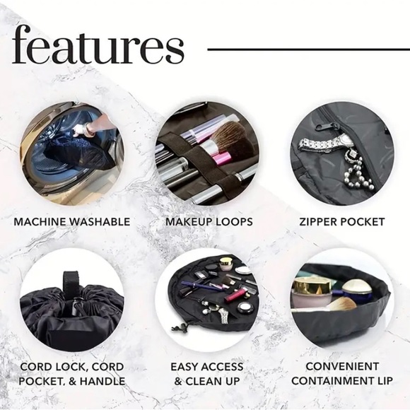 🆕 Drawstring Makeup Bag, Magic Cosmetic Pouch Bag - Picture 4 of 6